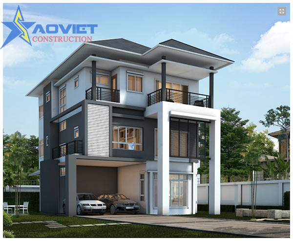 Biệt thự 3 tầng đẹp, thiết kế biệt thự 3 tầng đẹp NETBT3T2 | Home designs  exterior, Ngoại thất nhà, Home fashion