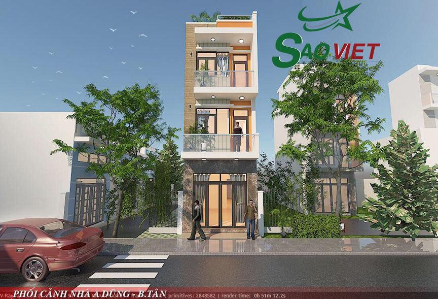 Mẫu thiết kế nhà phố 4x20 3 tầng nhà anh Dũng Quận Bình Tân - Xây ...