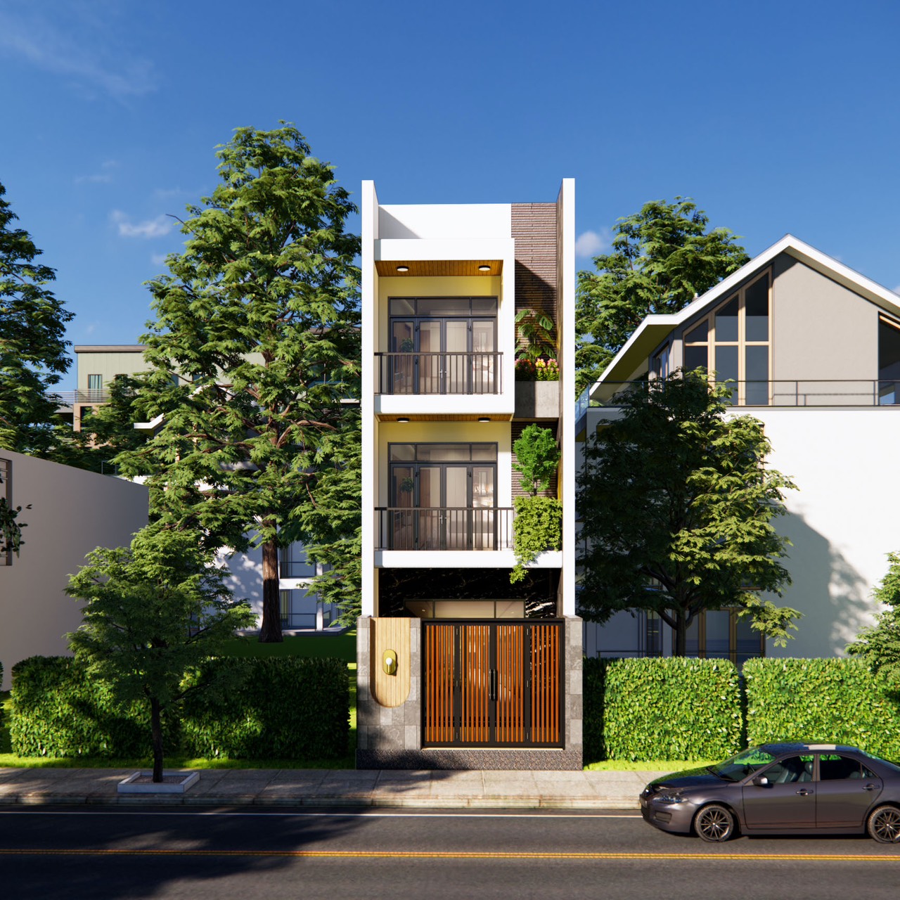 Mầu thiết kế nhà phố hiện đại