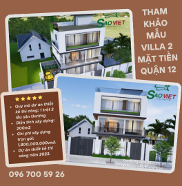 Tham khảo mẫu vila 2 mặt tiền quận 12