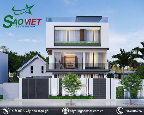 mẫu nhà phố 1 tret 2 lầu hiện đại