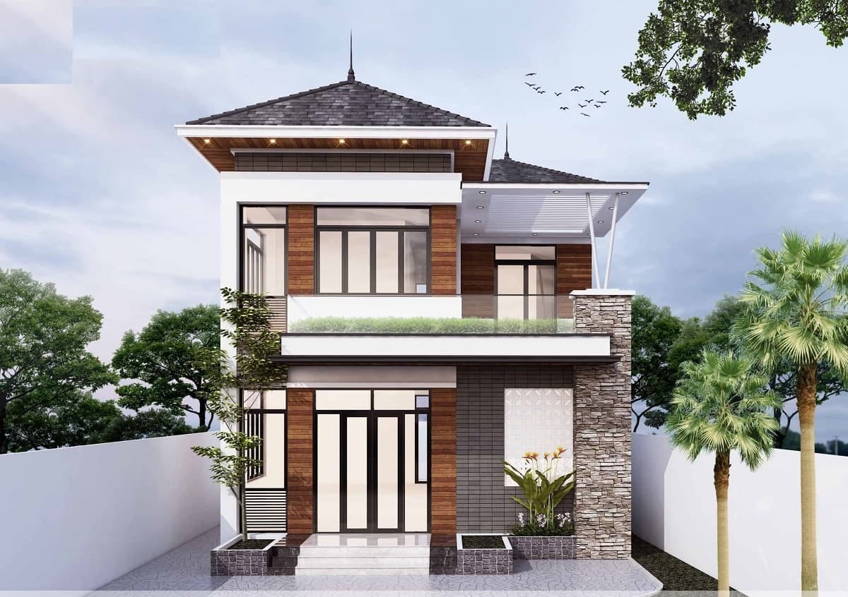 xây nhà 2 tầng 6x9m