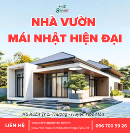 MẪU THIẾT KẾ NHÀ VƯỜN MÁI NHẬT HIỆN ĐẠI