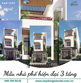 NGOẠI THẤT KIẾN TRÚC NHÀ PHỐ 3 TẦNG