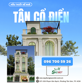 THIẾT KẾ NHÀ PHỐ TÂN CỔ ĐIỂN
